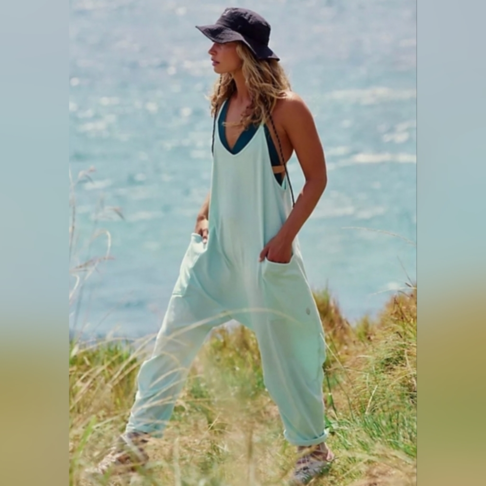 Free People Hot Shot Onesie Small Washed Aqua NWOT